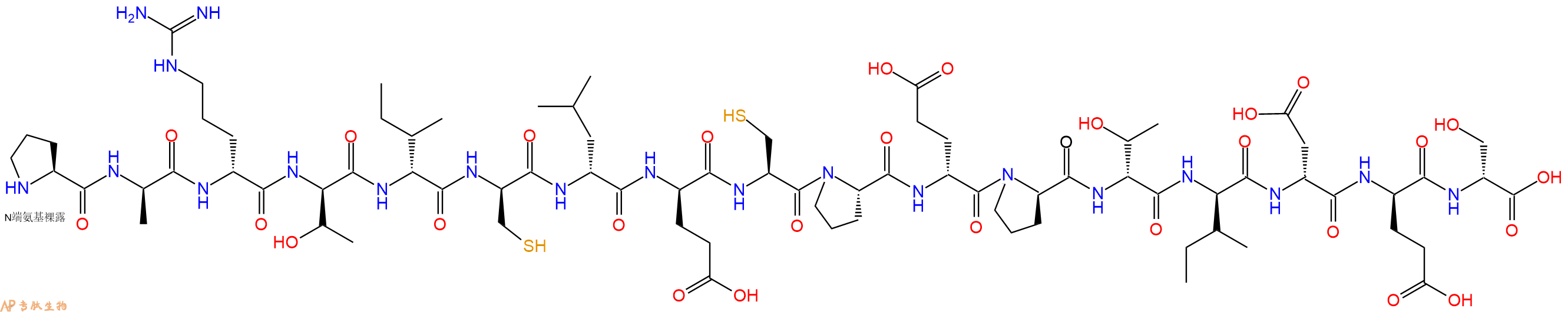 专肽生物产品H2N-Pro-DAla-DArg-DThr-DIle-DCys-DLeu-DGlu-Cys-Pro-DGlu-DPro-DThr-DIle-DAsp-DGlu-DSer-OH