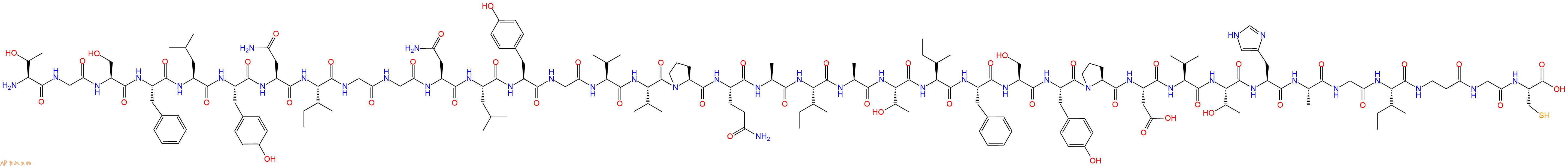 专肽生物产品H2N-Thr-Gly-Ser-Phe-Leu-Tyr-Asn-Ile-Gly-Gly-Asn-Leu-Tyr-Gly-Val-Val-Pro-Gln-Ala-Ile-Ala-Thr-Ile-Phe-Ser-Tyr-Pro-Asp-Val-Thr-His-Ala-Gly-Ile-βAla-Gly-Cys-OH