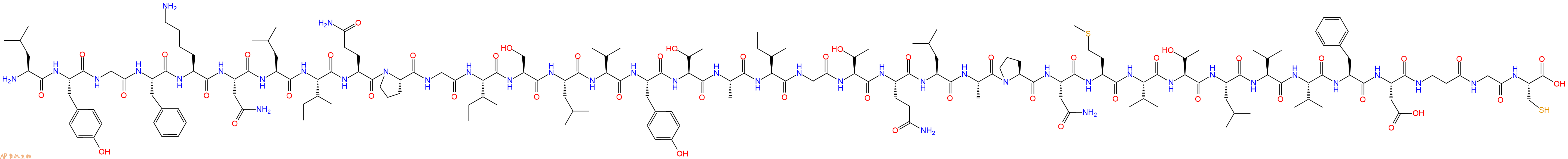 专肽生物产品H2N-Leu-Tyr-Gly-Phe-Lys-Asn-Leu-Ile-Gln-Pro-Gly-Ile-Ser-Leu-Val-Tyr-Thr-Ala-Ile-Gly-Thr-Gln-Leu-Ala-Pro-Asn-Met-Val-Thr-Leu-Val-Val-Phe-Asp-βAla-Gly-Cys-OH