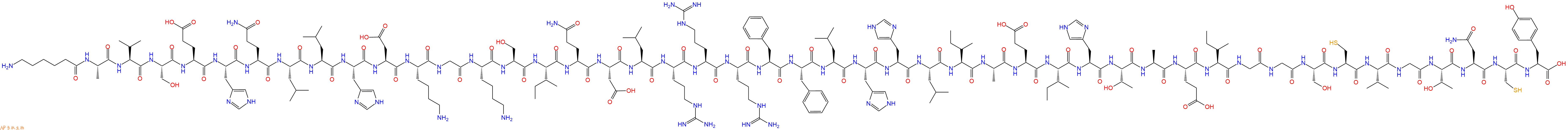 专肽生物产品H2N-Ahx-Ala-Val-Ser-Glu-His-Gln-Leu-Leu-His-Asp-Lys-Gly-Lys-Ser-Ile-Gln-Asp-Leu-Arg-Arg-Arg-Phe-Phe-Leu-His-His-Leu-Ile-Ala-Glu-Ile-His-Thr-Ala-Glu-Ile-Gly-Gly-Ser-Cys-Val-Gly-Thr-Asn-Cys-Tyr-OH
