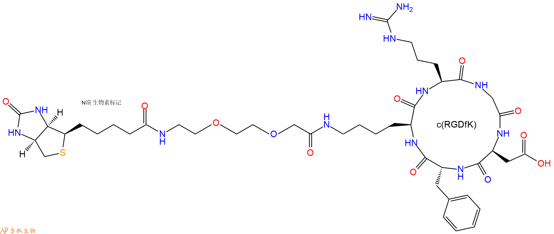 专肽生物产品Biotinyl-PEG2-c(RGDfK)