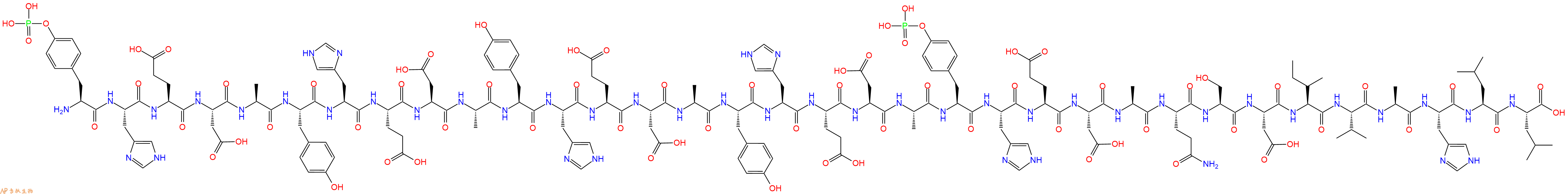 专肽生物产品H2N-Tyr(PO3H2)-His-Glu-Asp-Ala-Tyr-His-Glu-Asp-Ala-Tyr-His-Glu-Asp-Ala-Tyr-His-Glu-Asp-Ala-Tyr(PO3H2)-His-Glu-Asp-Ala-Gln-Ser-Asp-Ile-Val-Ala-His-Leu-Leu-OH