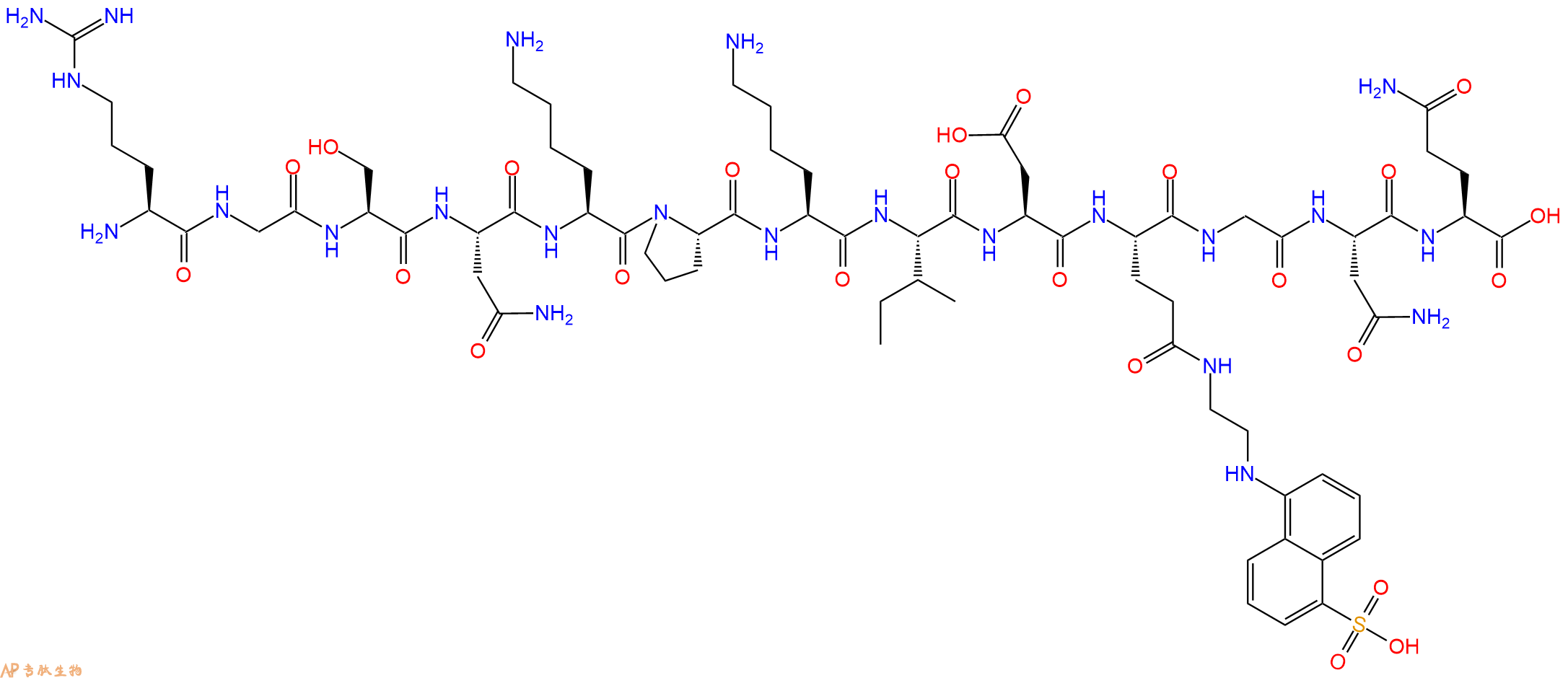 专肽生物产品H2N-Arg-Gly-Ser-Asn-Lys-Pro-Lys-Ile-Asp-Glu(Edans)-Gly-Asn-Gln-OH