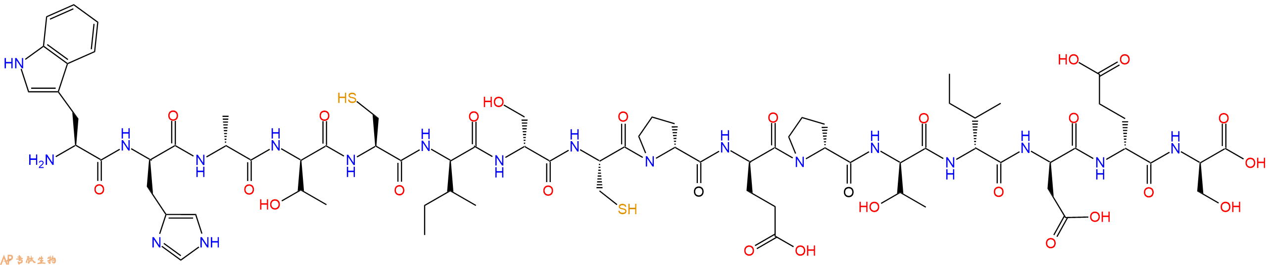 专肽生物产品H2N-Trp-DHis-DAla-DThr-Cys-DIle-DSer-Cys-DPro-DGlu-DPro-DThr-DIle-DAsp-DGlu-DSer-OH