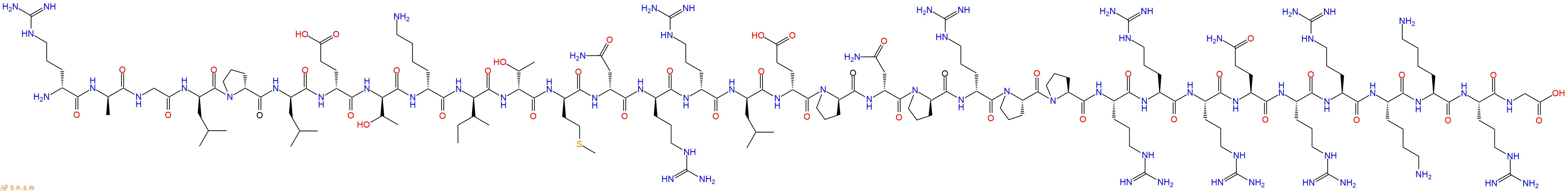 专肽生物产品H2N-DArg-DAla-Gly-DLeu-DPro-DLeu-DGlu-DThr-DLys-DIle-DThr-DMet-DAsn-DArg-DArg-DLeu-DGlu-DPro-DAsn-DPro-DArg-Pro-Pro-Arg-Arg-Arg-Gln-Arg-Arg-Lys-Lys-Arg-Gly-OH