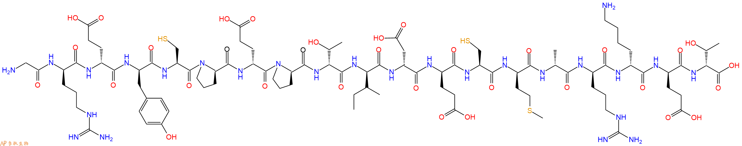 专肽生物产品H2N-Gly-DArg-DGlu-DTyr-Cys-DPro-DGlu-DPro-DThr-DIle-DAsp-DGlu-Cys-DMet-DAla-DArg-DLys-DGlu-DThr-OH