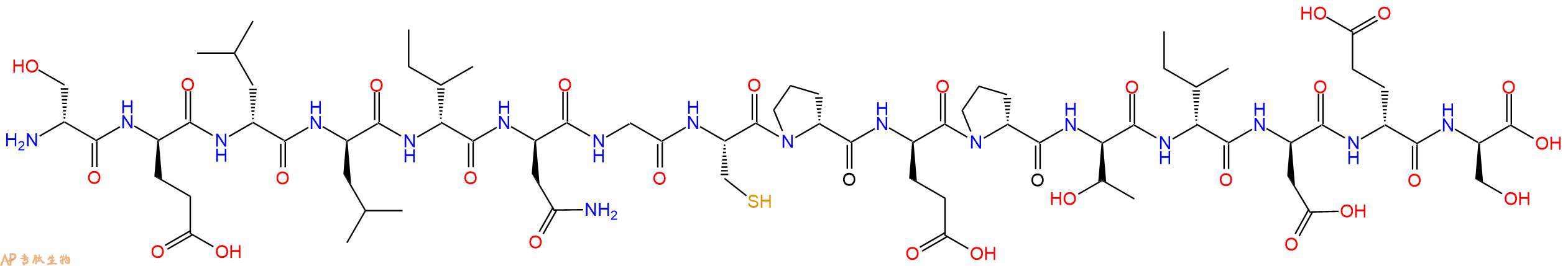 专肽生物产品H2N-DSer-DGlu-DLeu-DLeu-DIle-DAsn-Gly-Cys-DPro-DGlu-DPro-DThr-DIle-DAsp-DGlu-DSer-OH