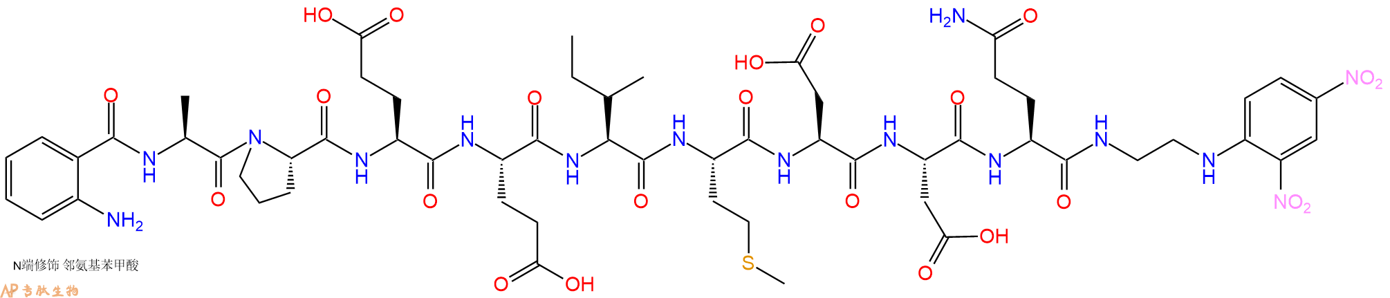 专肽生物产品Abz-Ala-Pro-Glu-Glu-Ile-Met-Asp-Asp-Gln-EDDnp