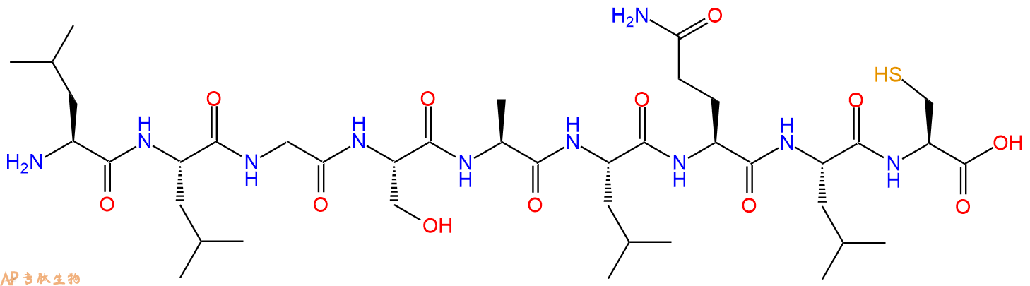 专肽生物产品H2N-Leu-Leu-Gly-Ser-Ala-Leu-Gln-Leu-Cys-OH
