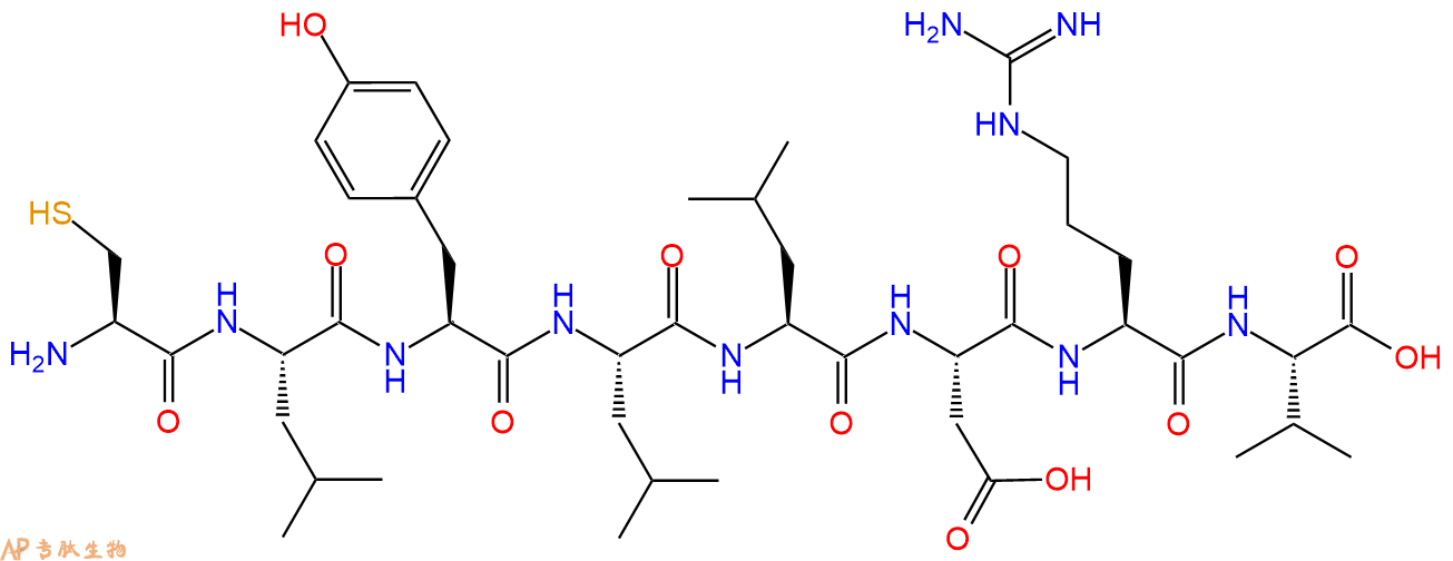 专肽生物产品H2N-Cys-Leu-Tyr-Leu-Leu-Asp-Arg-Val-OH