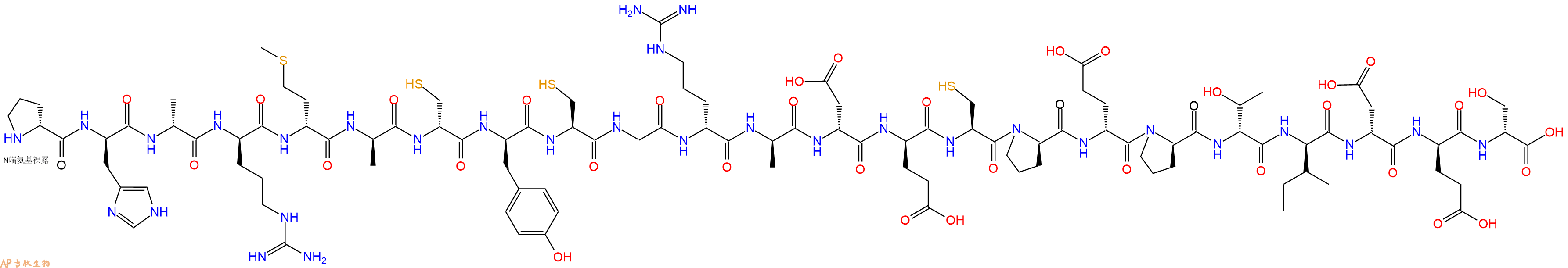 专肽生物产品H2N-DPro-DHis-DAla-DArg-DMet-DAla-DCys-DTyr-Cys-Gly-DArg-DAla-DAsp-DGlu-Cys-DPro-DGlu-DPro-DThr-DIle-DAsp-DGlu-DSer-OH