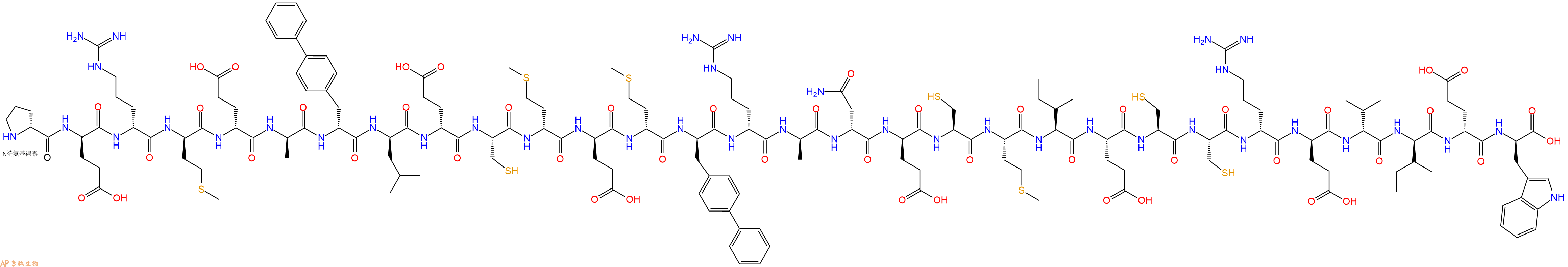 专肽生物产品H2N-DPro-DGlu-DArg-DMet-DGlu-DAla-DBip-DLeu-DGlu-Cys-DMet-DGlu-DMet-DBip-DArg-DAla-DAsn-DGlu-Cys-Met-Ile-Glu-Cys-Cys-DArg-DGlu-DVal-DIle-DGlu-DTrp-OH