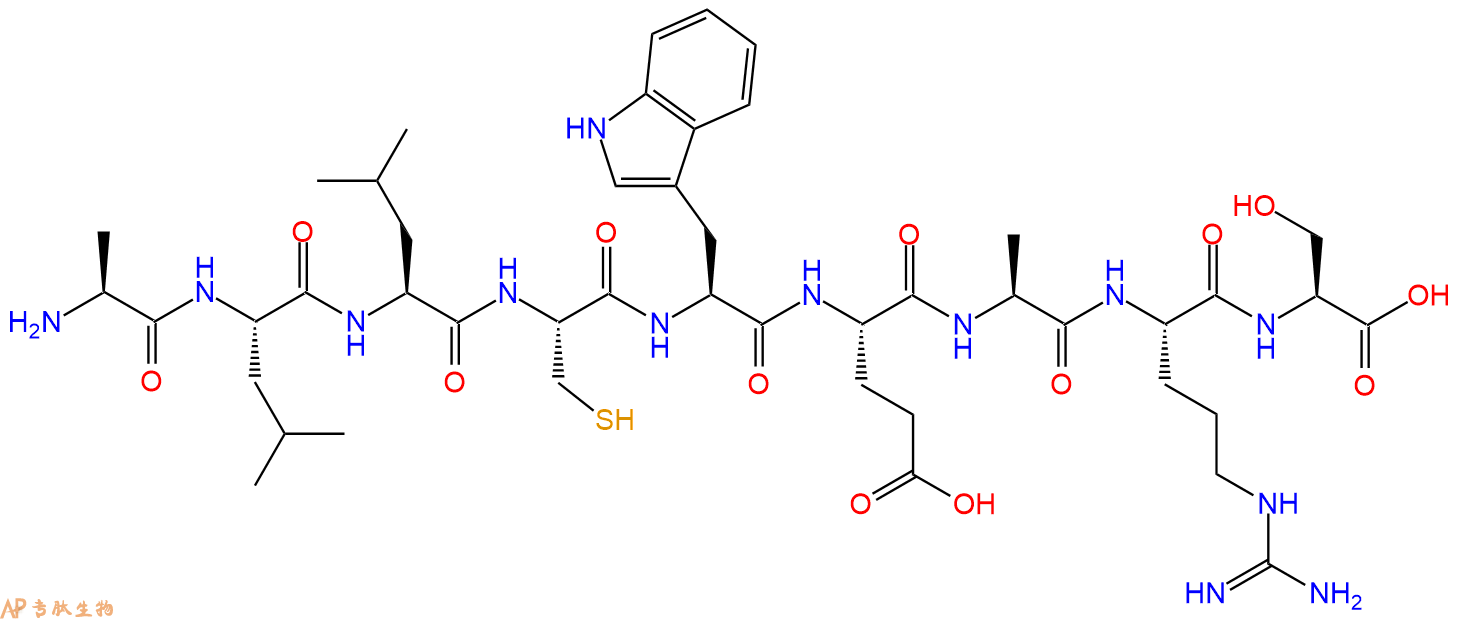专肽生物产品H2N-Ala-Leu-Leu-Cys-Trp-Glu-Ala-Arg-Ser-OH