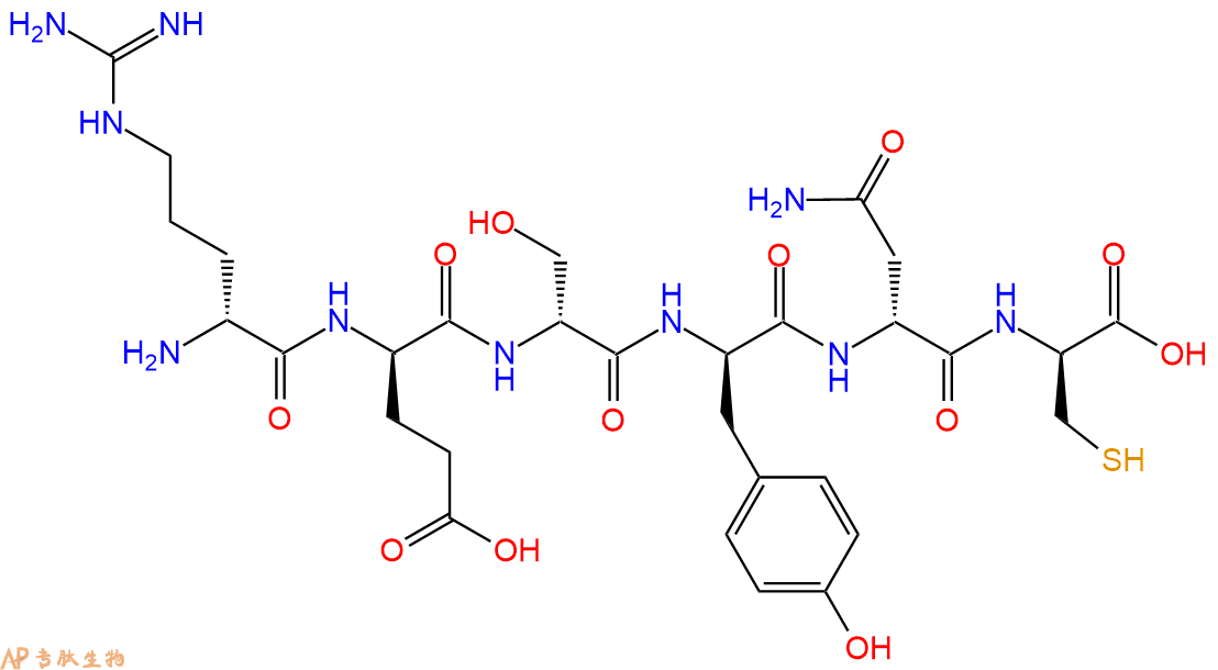 专肽生物产品H2N-DArg-DGlu-DSer-DTyr-DAsn-DCys-OH
