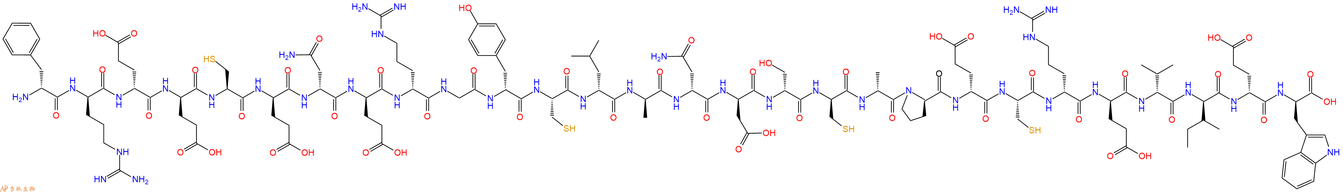 专肽生物产品H2N-DPhe-DArg-DGlu-DGlu-Cys-DGlu-DAsn-DGlu-DArg-Gly-DTyr-Cys-DLeu-DAla-DAsn-DAsp-DSer-DCys-DAla-DPro-DGlu-Cys-DArg-DGlu-DVal-DIle-DGlu-DTrp-OH