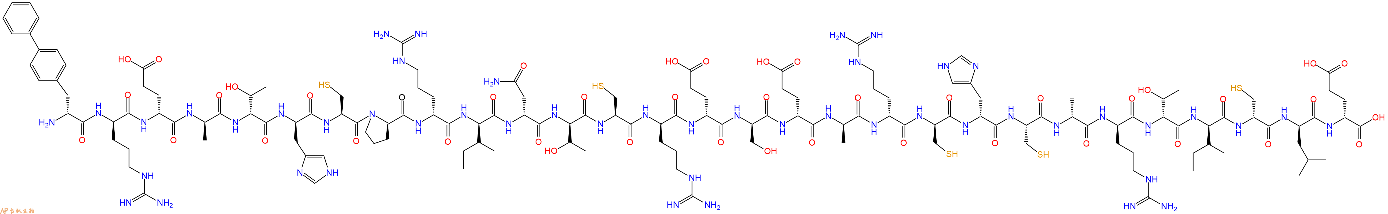 专肽生物产品H2N-DBip-DArg-DGlu-DAla-DThr-DHis-Cys-DPro-DArg-DIle-DAsn-DThr-Cys-DArg-DGlu-DSer-DGlu-DAla-DArg-DCys-DHis-Cys-DAla-DArg-DThr-DIle-DCys-DLeu-DGlu-OH