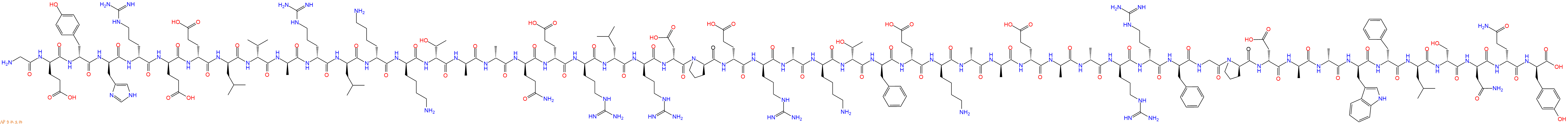 专肽生物产品H2N-Gly-DGlu-DTyr-DHis-DArg-DGlu-DGlu-DLeu-DVal-DAla-DArg-DLeu-DLys-DLys-DThr-DAla-DAla-DGln-DGlu-DArg-DLeu-DArg-DAsp-DPro-DGlu-DArg-DAla-DLys-DThr-DPhe-DGlu-DLys-DAla-DAla-DGlu-DAla-DAla-DArg-DArg-DPhe-Gly-DPro-DAsp-DAla-DAla-DTrp-DPhe-DLeu-DSer-DAsn-DGln