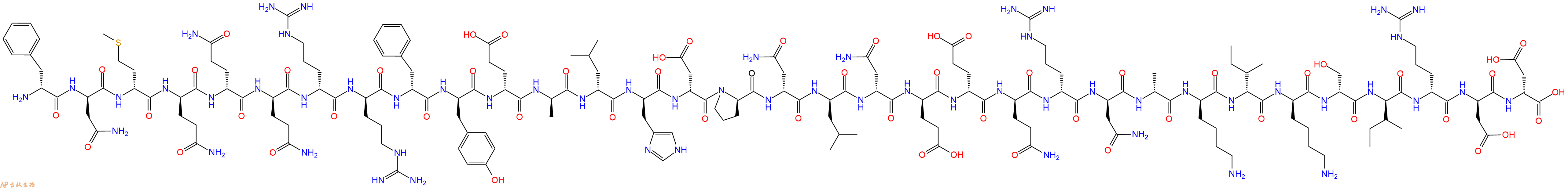 专肽生物产品H2N-DPhe-DAsn-DMet-DGln-DGln-DGln-DArg-DArg-DPhe-DTyr-DGlu-DAla-DLeu-DHis-DAsp-DPro-DAsn-DLeu-DAsn-DGlu-DGlu-DGln-DArg-DAsn-DAla-DLys-DIle-DLys-DSer-DIle-DArg-DAsp-DAsp-OH