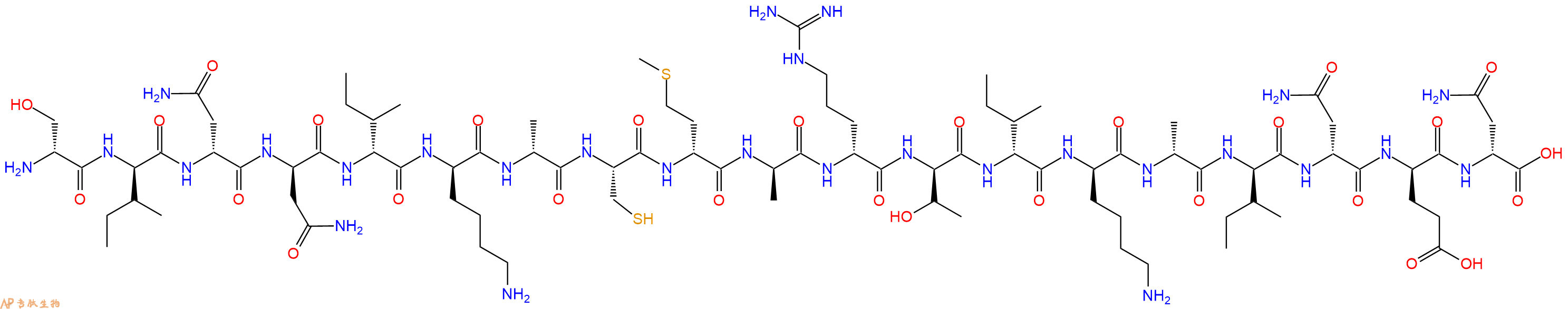 专肽生物产品H2N-DSer-DIle-DAsn-DAsn-DIle-DLys-DAla-Cys-DMet-DAla-DArg-DThr-DIle-DLys-DAla-DIle-DAsn-DGlu-DAsn-OH