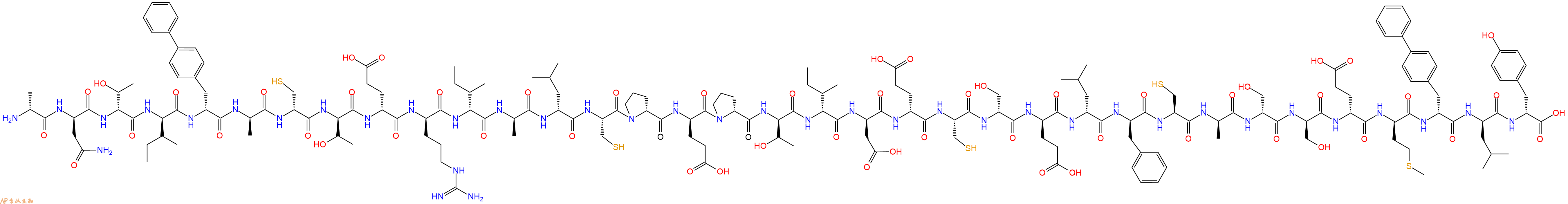 专肽生物产品H2N-DAla-DAsn-DThr-DIle-DBip-DAla-DCys-DThr-DGlu-DArg-DIle-DAla-DLeu-Cys-DPro-DGlu-DPro-DThr-DIle-DAsp-DGlu-Cys-DSer-DGlu-DLeu-DPhe-Cys-DAla-DSer-DSer-DGlu-DMet-DBip-DLeu-DTyr-OH