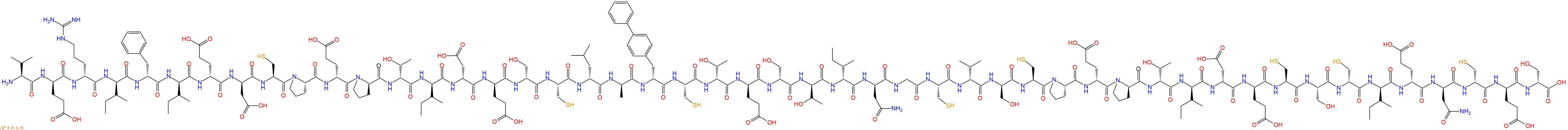 专肽生物产品H2N-Val-DGlu-DArg-DIle-DPhe-DIle-DGlu-DAsp-Cys-Pro-DGlu-DPro-DThr-DIle-DAsp-DGlu-DSer-Cys-DLeu-DAla-DBip-Cys-DThr-DGlu-DSer-DThr-DIle-DAsn-Gly-Cys-DVal-DSer-Cys-Pro-DGlu-DPro-DThr-DIle-DAsp-DGlu-Cys-Ser-DCys-DIle-DGlu-DAsn-DCys-DGlu-DSer-OH
