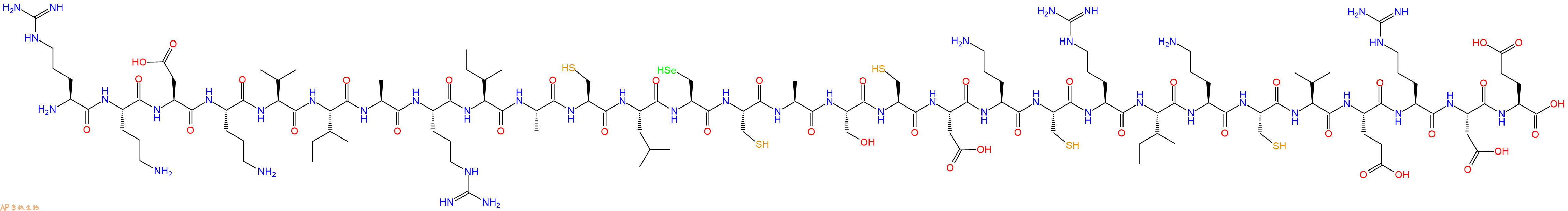 专肽生物产品H2N-Arg-Orn-Asp-Orn-Val-Ile-Ala-Arg-Ile-Ala-Cys-Leu-Sec-Cys-Ala-Ser-Cys-Asp-Orn-Cys-Arg-Ile-Orn-Cys-Val-Glu-Arg-Asp-Glu-OH