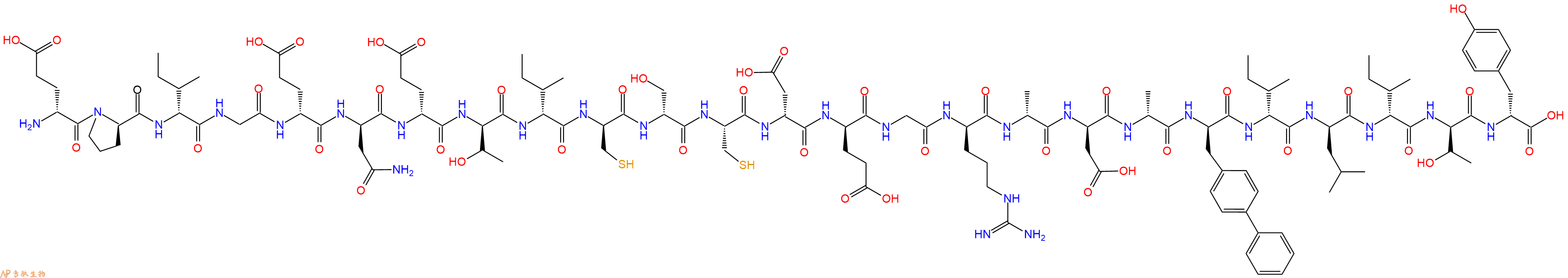 专肽生物产品H2N-DGlu-DPro-DIle-Gly-DGlu-DAsn-DGlu-DThr-DIle-DCys-DSer-Cys-DAsp-DGlu-Gly-DArg-DAla-DAsp-DAla-DBip-DIle-DLeu-DIle-DThr-DTyr-OH