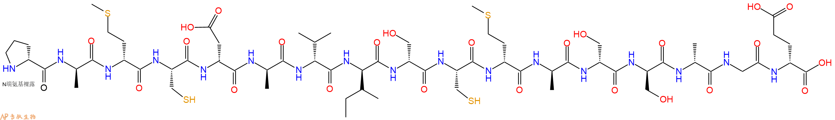 专肽生物产品H2N-DPro-DAla-DMet-Cys-DAsp-DAla-DVal-DIle-DSer-Cys-DMet-DAla-DSer-DSer-DAla-Gly-DGlu-OH