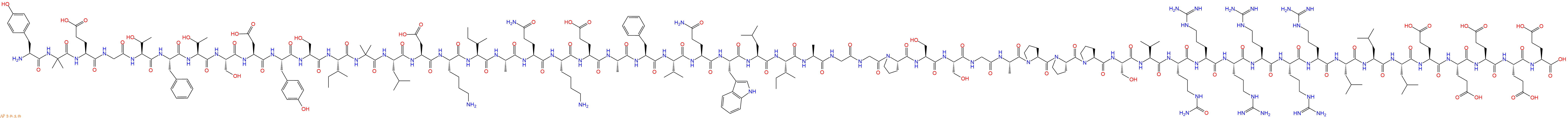 专肽生物产品H2N-Tyr-Aib-Glu-Gly-Thr-Phe-Thr-Ser-Asp-Tyr-Ser-Ile-Aib-Leu-Asp-Lys-Ile-Ala-Gln-Lys-Glu-Ala-Phe-Val-Gln-Trp-Leu-Ile-Ala-Gly-Gly-Pro-Ser-Ser-Gly-Ala-Pro-Pro-Pro-Ser-Val-Cit-Arg-Arg-Arg-Arg-Arg-Leu-Leu-Leu-Glu-Glu-Glu-Glu-Glu-OH