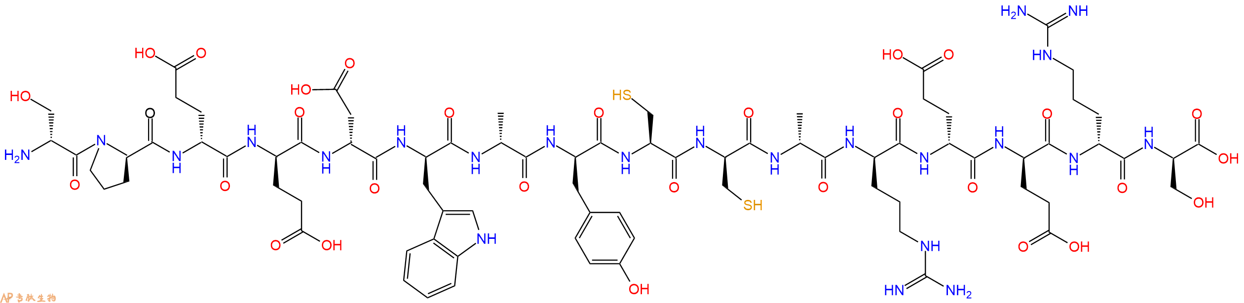 专肽生物产品H2N-DSer-DPro-DGlu-DGlu-DAsp-DTrp-DAla-DTyr-Cys-DCys-DAla-DArg-DGlu-DGlu-DArg-DSer-OH
