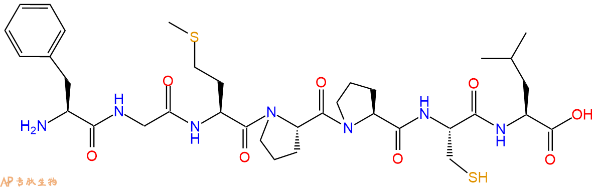 专肽生物产品H2N-Phe-Gly-Met-Pro-Pro-Cys-Leu-OH