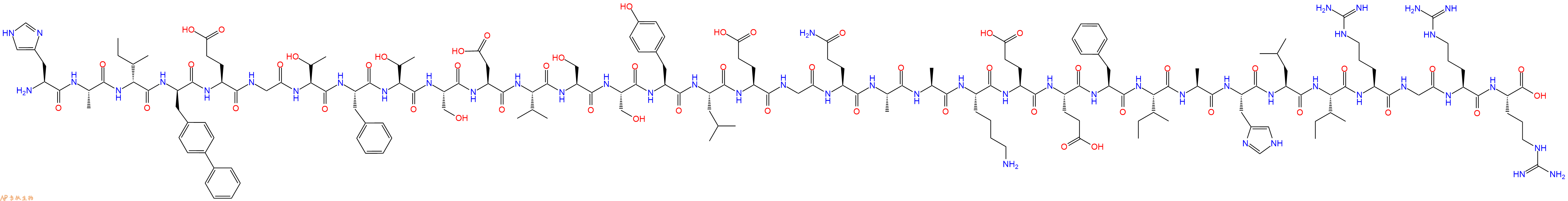 专肽生物产品H2N-His-Ala-DIle-DBip-Glu-Gly-Thr-Phe-Thr-Ser-Asp-Val-Ser-Ser-Tyr-Leu-Glu-Gly-Gln-Ala-Ala-Lys-Glu-Glu-Phe-Ile-Ala-His-Leu-Ile-Arg-Gly-Arg-Arg-OH