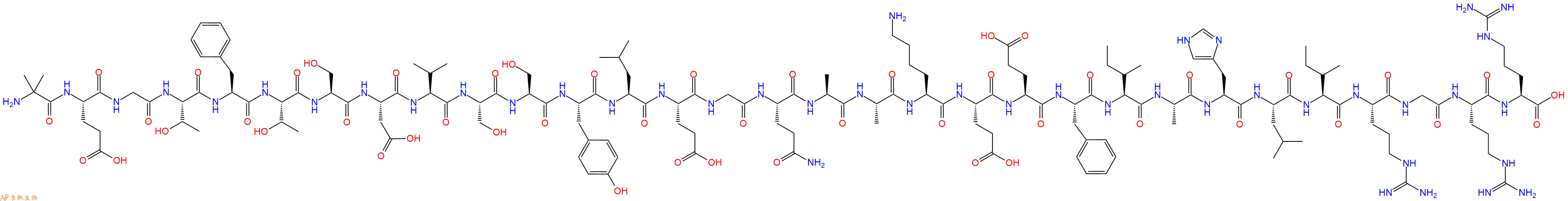 专肽生物产品H2N-Aib-Glu-Gly-Thr-Phe-Thr-Ser-Asp-Val-Ser-Ser-Tyr-Leu-Glu-Gly-Gln-Ala-Ala-Lys-Glu-Glu-Phe-Ile-Ala-His-Leu-Ile-Arg-Gly-Arg-Arg-OH
