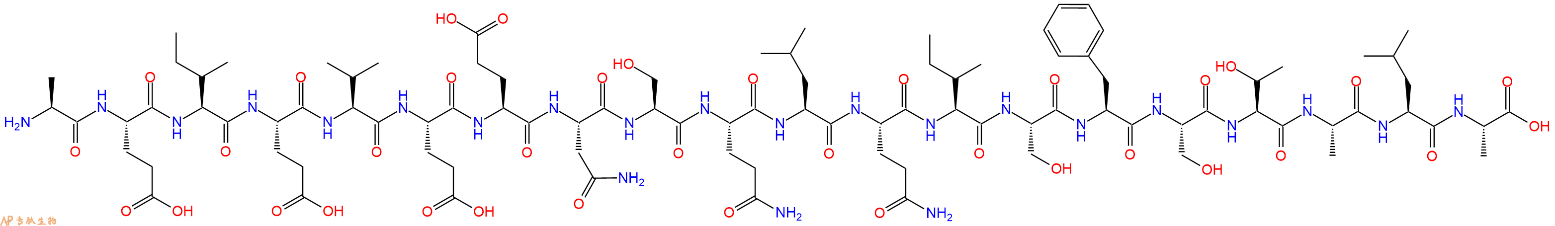 专肽生物产品H2N-Ala-Glu-Ile-Glu-Val-Glu-Glu-Asn-Ser-Gln-Leu-Gln-Ile-Ser-Phe-Ser-Thr-Ala-Leu-Ala-OH