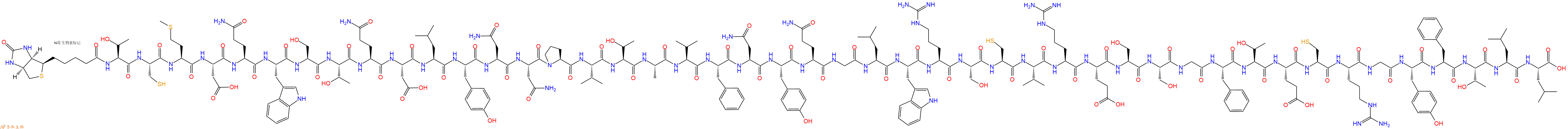 专肽生物产品Biotinyl-Thr-Cys-Met-Asp-Gln-Trp-Ser-Thr-Gln-Asp-Leu-Tyr-Asn-Asn-Pro-Val-Thr-Ala-Val-Phe-Asn-Tyr-Gln-Gly-Leu-Trp-Arg-Ser-Cys-Val-Arg-Glu-Ser-Ser-Gly-Phe-Thr-Glu-Cys-Arg-Gly-Tyr-Phe-Thr-Leu-Leu-OH