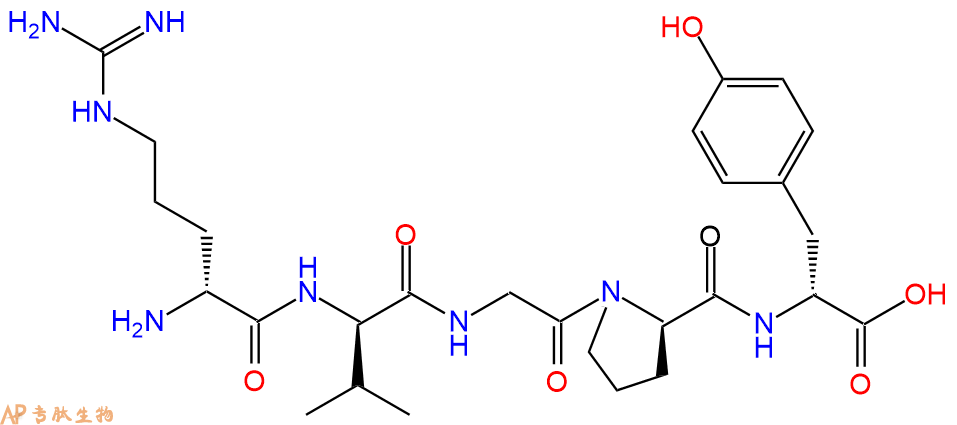 专肽生物产品H2N-DArg-DVal-Gly-DPro-DTyr-OH