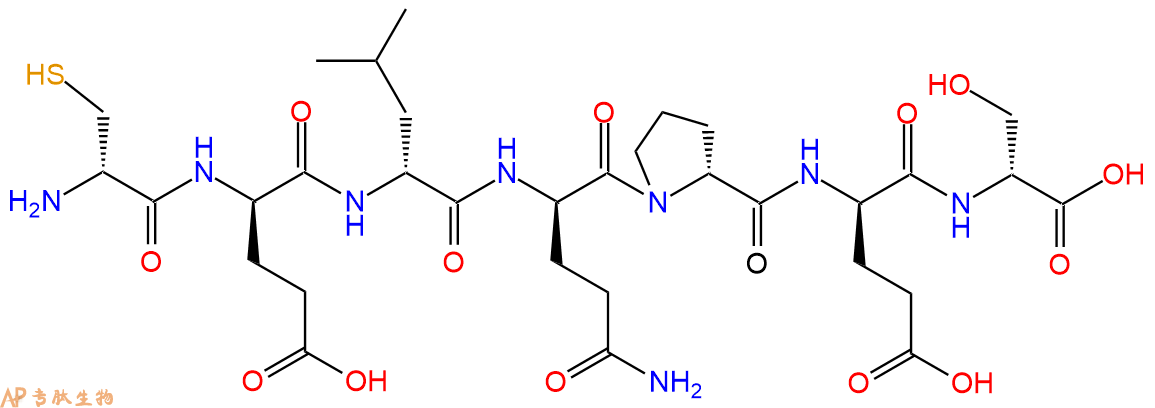 专肽生物产品H2N-DCys-DGlu-DLeu-DGln-DPro-DGlu-DSer-OH