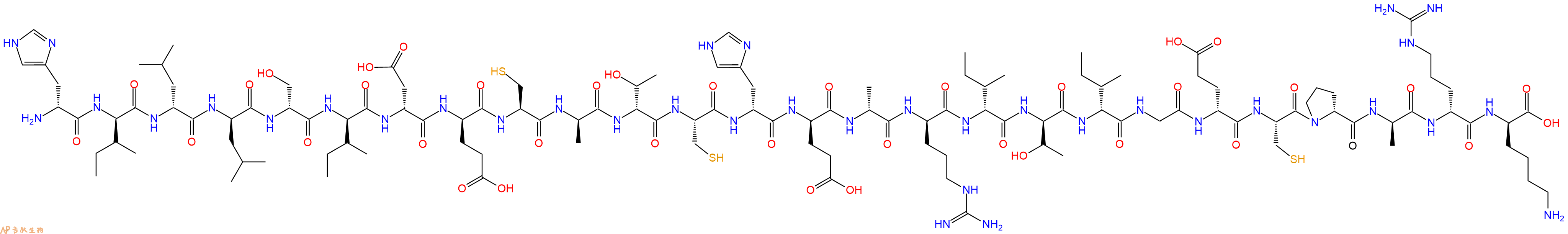专肽生物产品H2N-DHis-DIle-DLeu-DLeu-DSer-DIle-DAsp-DGlu-Cys-DAla-DThr-Cys-DHis-DGlu-DAla-DArg-DIle-DThr-DIle-Gly-DGlu-Cys-DPro-DAla-DArg-DLys-OH