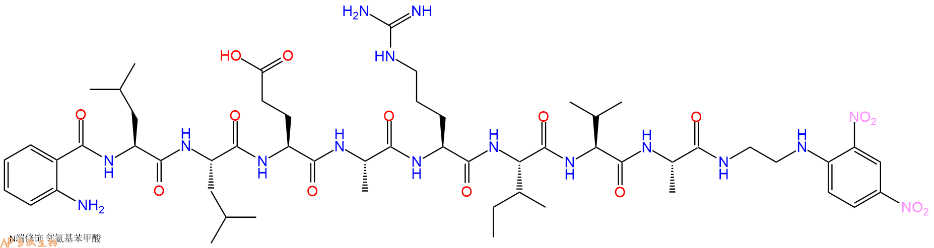 专肽生物产品Abz-Leu-Leu-Glu-Ala-Arg-Ile-Val-Ala-EDDnp