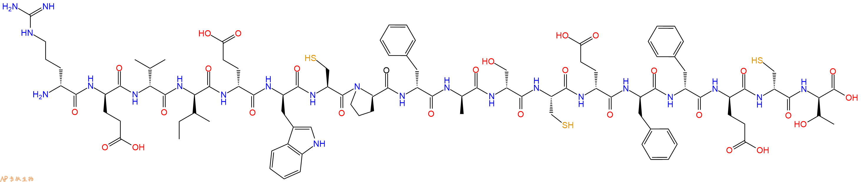 专肽生物产品H2N-DArg-DGlu-DVal-DIle-DGlu-DTrp-Cys-DPro-DPhe-DAla-DSer-Cys-DGlu-DPhe-DPhe-DGlu-DCys-DThr-OH