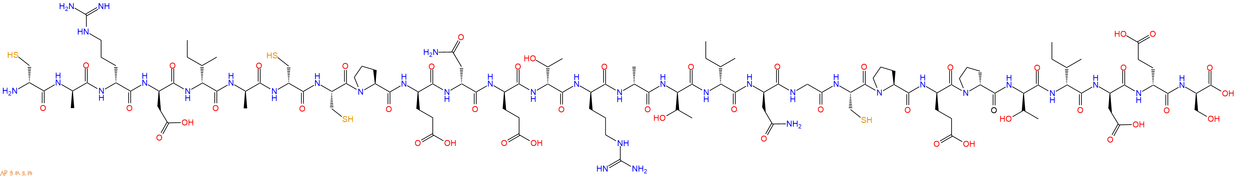 专肽生物产品H2N-DCys-DAla-DArg-DAsp-DIle-DAla-DCys-Cys-Pro-DGlu-DAsn-DGlu-DThr-DArg-DAla-DThr-DIle-DAsn-Gly-Cys-Pro-DGlu-DPro-DThr-DIle-DAsp-DGlu-DSer-OH