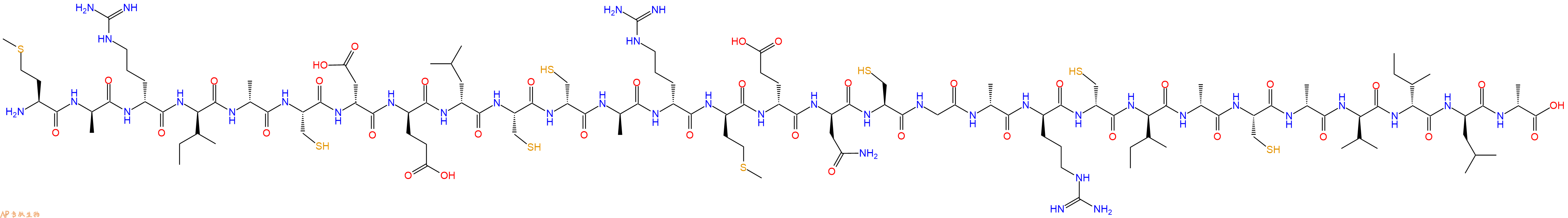 专肽生物产品H2N-Met-DAla-DArg-DIle-DAla-Cys-DAsp-DGlu-DLeu-Cys-DCys-DAla-DArg-DMet-DGlu-DAsn-Cys-Gly-DAla-DArg-DCys-DIle-DAla-Cys-DAla-DVal-DIle-DLeu-DAla-OH