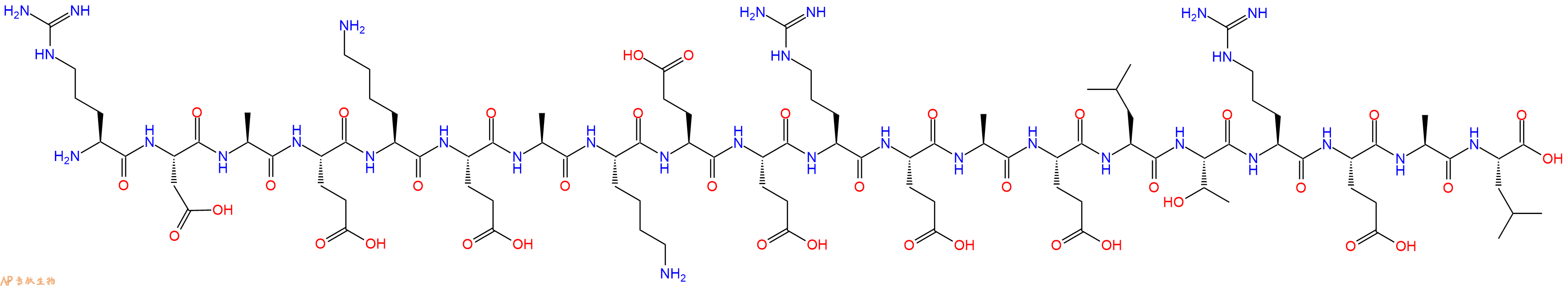 专肽生物产品H2N-Arg-Asp-Ala-Glu-Lys-Glu-Ala-Lys-Glu-Glu-Arg-Glu-Ala-Glu-Leu-Thr-Arg-Glu-Ala-Leu-OH