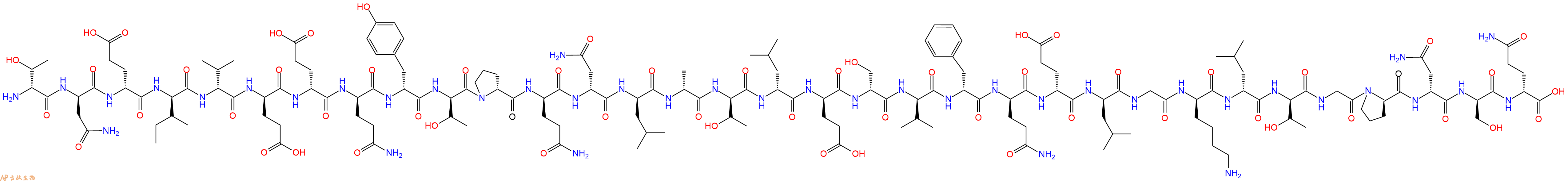 专肽生物产品H2N-DThr-DAsn-DGlu-DIle-DVal-DGlu-DGlu-DGln-DTyr-DThr-DPro-DGln-DAsn-DLeu-DAla-DThr-DLeu-DGlu-DSer-DVal-DPhe-DGln-DGlu-DLeu-Gly-DLys-DLeu-DThr-Gly-DPro-DAsn-DSer-DGln-OH