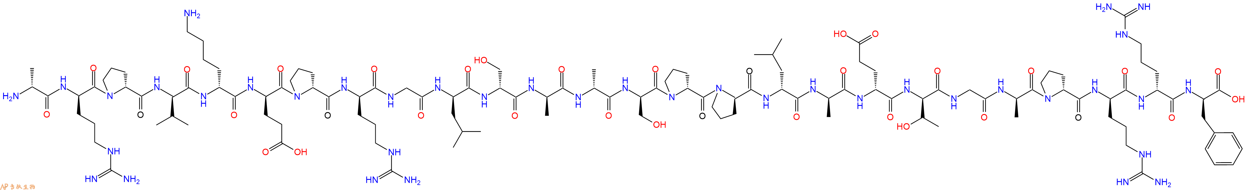 专肽生物产品H2N-DAla-DArg-DPro-DVal-DLys-DGlu-DPro-DArg-Gly-DLeu-DSer-DAla-DAla-DSer-DPro-DPro-DLeu-DAla-DGlu-DThr-Gly-DAla-DPro-DArg-DArg-DPhe-OH