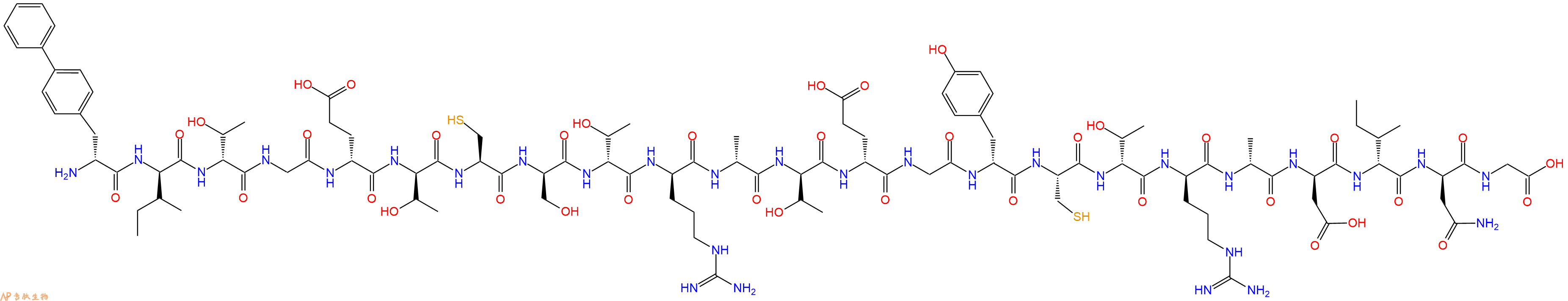 专肽生物产品H2N-DBip-DIle-DThr-Gly-DGlu-DThr-Cys-DSer-DThr-DArg-DAla-DThr-DGlu-Gly-DTyr-Cys-DThr-DArg-DAla-DAsp-DIle-DAsn-Gly-OH