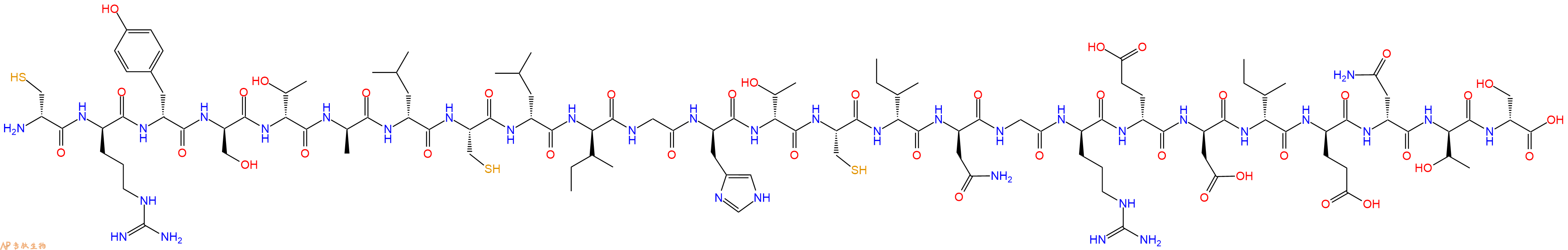 专肽生物产品H2N-DCys-DArg-DTyr-DSer-DThr-DAla-DLeu-Cys-DLeu-DIle-Gly-DHis-DThr-Cys-DIle-DAsn-Gly-DArg-DGlu-DAsp-DIle-DGlu-DAsn-DThr-DSer-OH