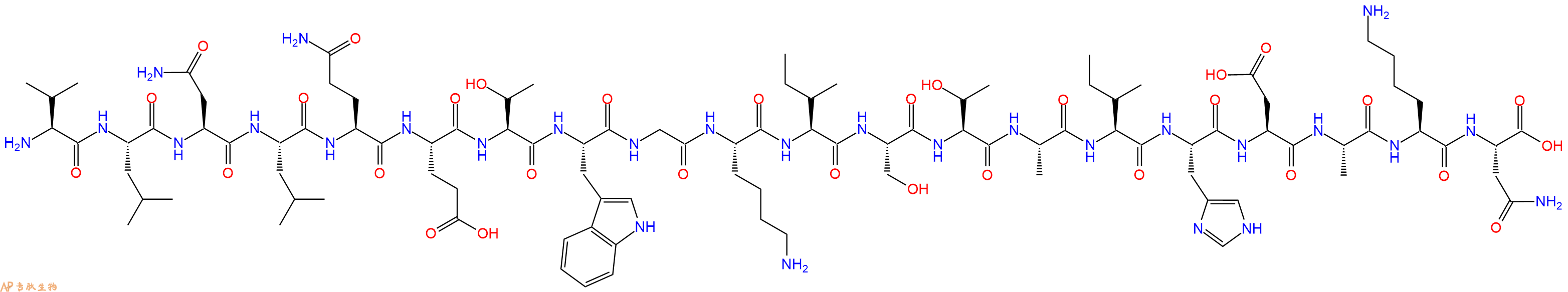 专肽生物产品H2N-Val-Leu-Asn-Leu-Gln-Glu-Thr-Trp-Gly-Lys-Ile-Ser-Thr-Ala-Ile-His-Asp-Ala-Lys-Asn-OH