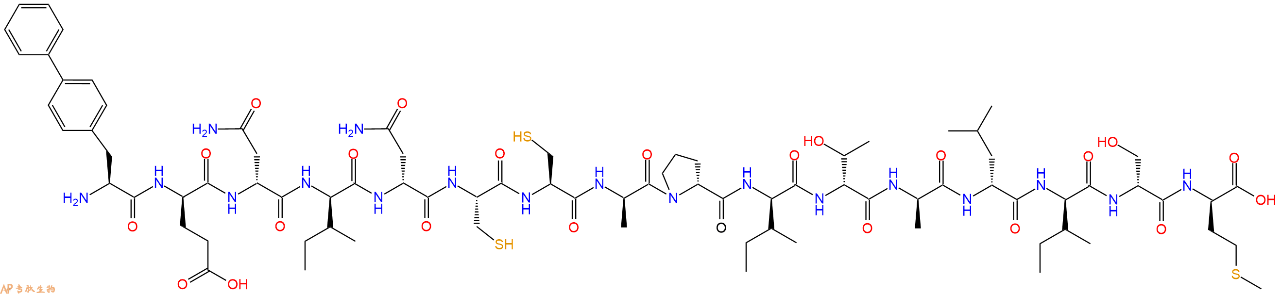 专肽生物产品H2N-Bip-DGlu-DAsn-DIle-DAsn-Cys-Cys-DAla-DPro-DIle-DThr-DAla-DLeu-DIle-DSer-DMet-OH