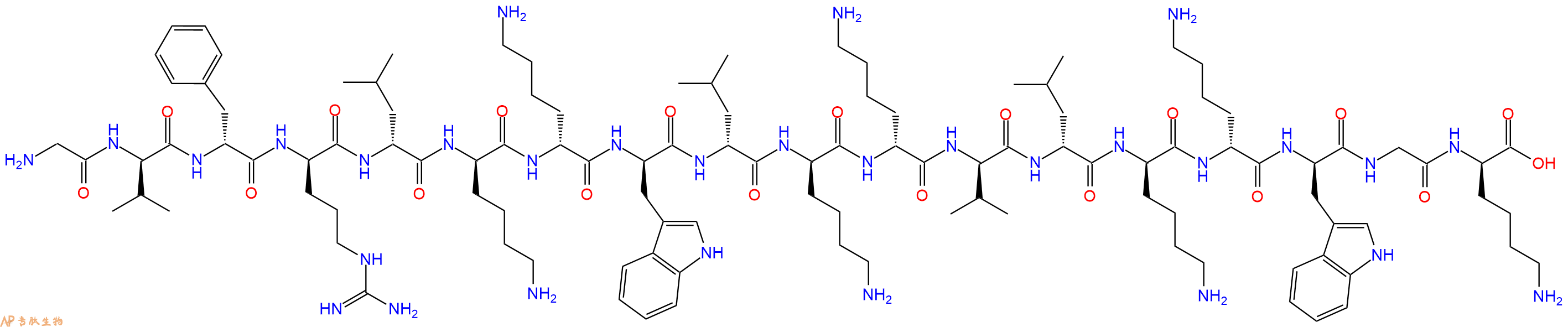 专肽生物产品H2N-Gly-DVal-DPhe-DArg-DLeu-DLys-DLys-DTrp-DLeu-DLys-DLys-DVal-DLeu-DLys-DLys-DTrp-Gly-DLys-OH